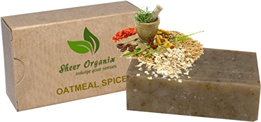 Jabón de hierbas rejuvenecedor Sheer Organix orgánico certificado hecho a mano en los EE. UU., 4 oz. / 113g