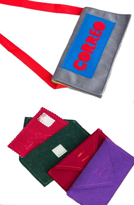 Juego de bolsas de correo español hechas a mano - Bolsa de correo (8" x 0.5" x 5") - Letras (6" x 0.1" x 3") - Hecho por mujeres artesanas