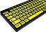 ALT ClearKeys Keyboard Large Print USB Wired Computer Keyboard (Yellow Keys with Black Letters) Bundled with Keyguard Custom Made for Alt ClearKeys Keyboard for The Visually impaired