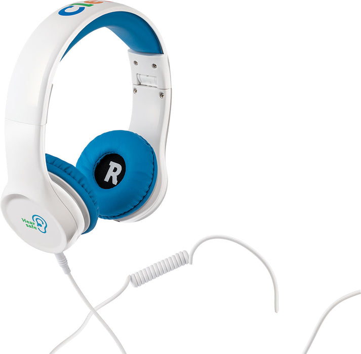 Products Clevy Kids Headphone - Hearsafe Volume Limiting Children's Headphones - Including Mic and Spiral Cable