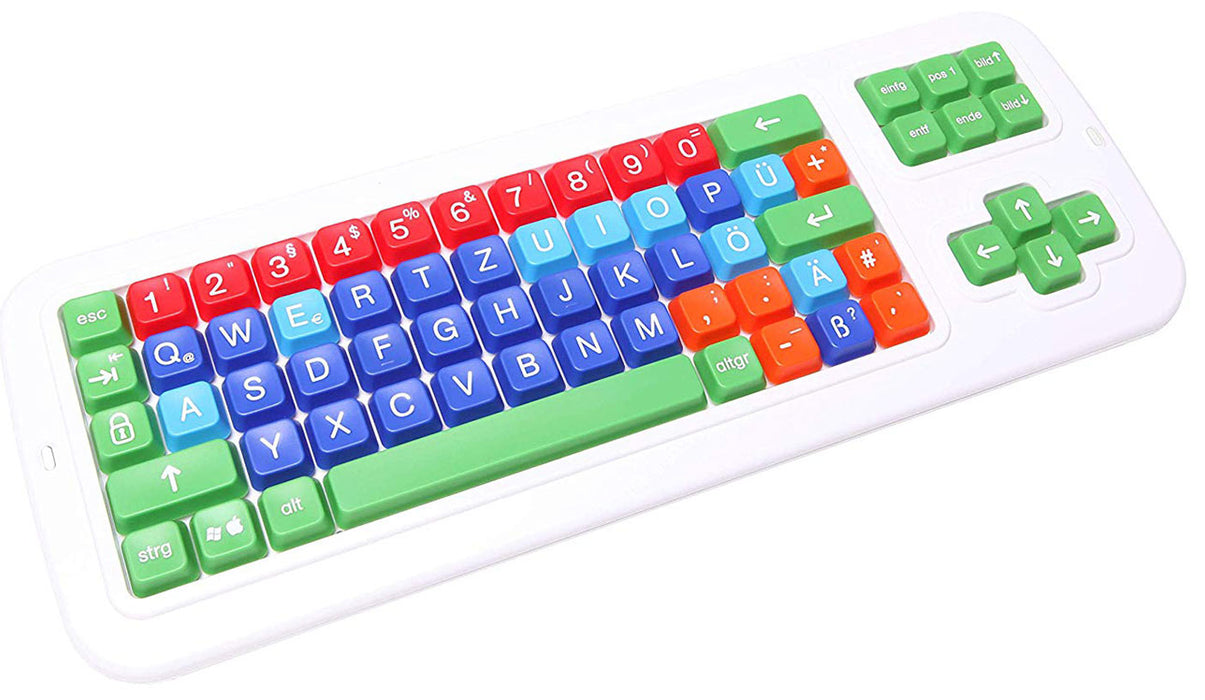 Color Coded German Mechanical Computer Keyboard Uppercase Letter