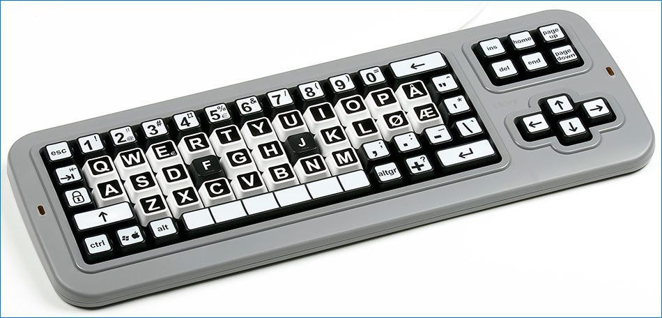 Large Print Mechanical solid spill proof Contrast Norwegian Keyboard