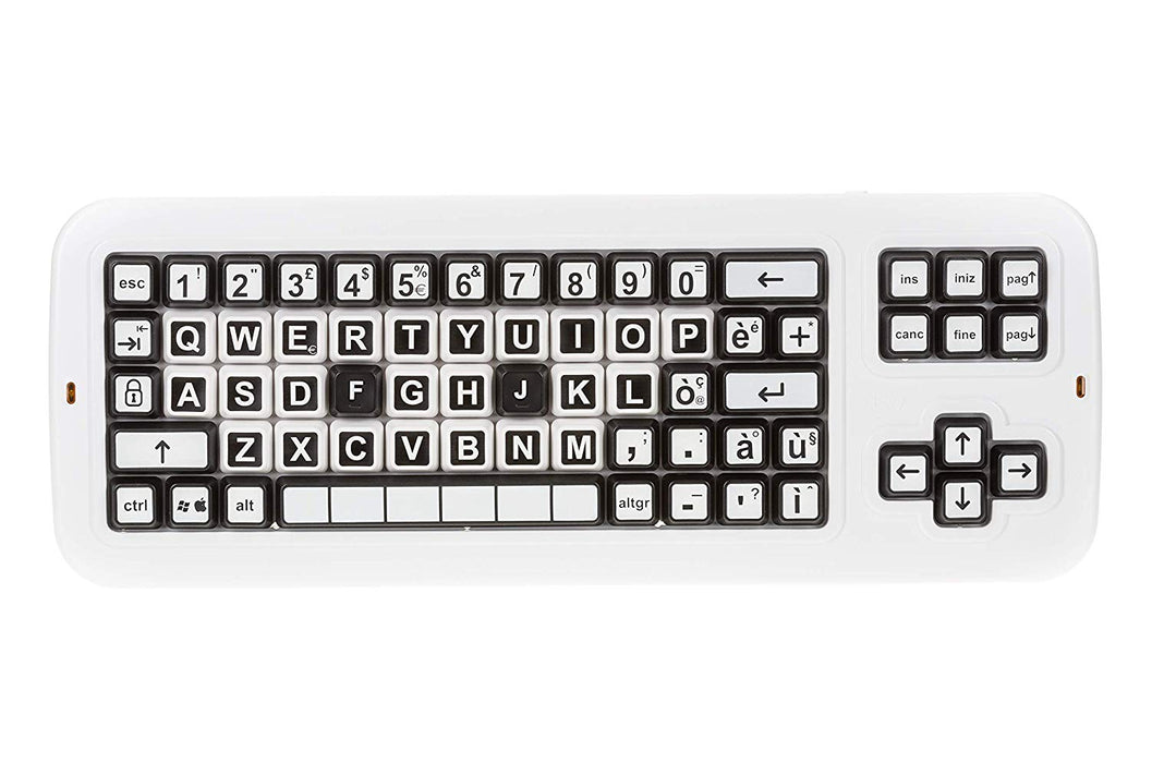 Clevy Italian Large Print solid Spill proof Color Coded Contrast Mechanical Keyboard 