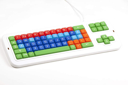 Swedish Color Coded Large Print Mechanical Computer Keyboard Uppercase