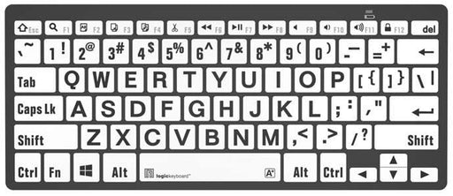 Logickeyboard LargePrint Black on White - PC Mini teclado Bluetooth para PC; N.º de pieza LKB-LPBW-BTPC-US