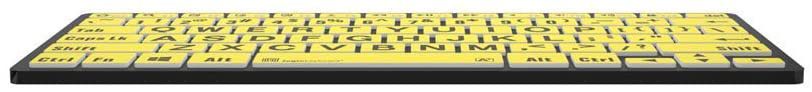 Logickeyboard LargePrint Noir sur Jaune - Mini Clavier PC Bluetooth; Numéro de pièce LKB-LPBY-BTPC-US