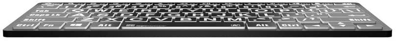 Logickeyboard LargePrint White on Black - Mini teclado Bluetooth para PC - Inglés de EE. UU.; N.º de pieza LKB-LPWB-BTPC-US