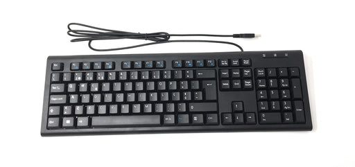 Solidtek bilingüe portugués inglés negro USB con cable teclado de computadora