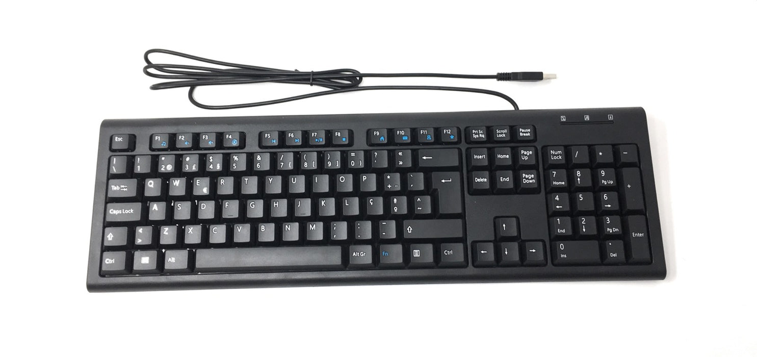 Solidtek bilingue portugais anglais noir clavier d'ordinateur filaire USB
