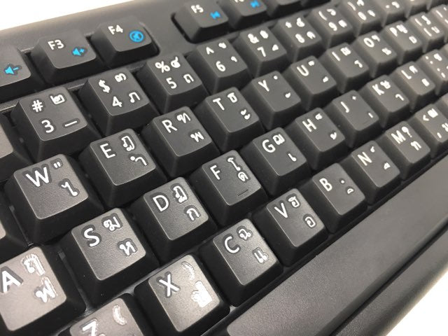 Solidtek Bilingual Thai English Black USB Wired computer Keyboard
