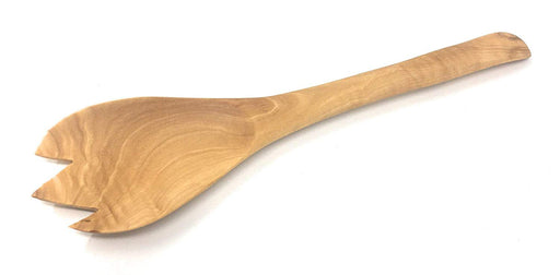 AramediA Utensilio de cocina de madera Tenedor de madera de olivo - Hecho a mano y tallado a mano por artesanos de Belén cerca del lugar de nacimiento de Jesús (12.5" x 2.5" x 0.3")