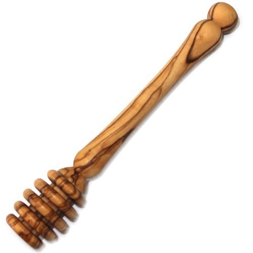AramediA Olive Wood - Honey Dipper (Longitud 6"), y Olive Wood Citrus Lemon, Lima y Orange Exprimidor de exprimidor hecho a mano