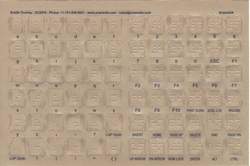 Transparent Braille Computer Keyboard Overlays Stickers for the Blind and Visually Impaired