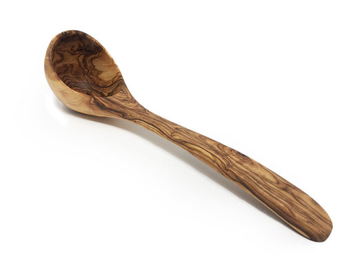 AramediA Olive Wood Soup Spoon Decorative And Cooking Utensil Handmade and Hand carved By Artisans (12" x 3" x 2")