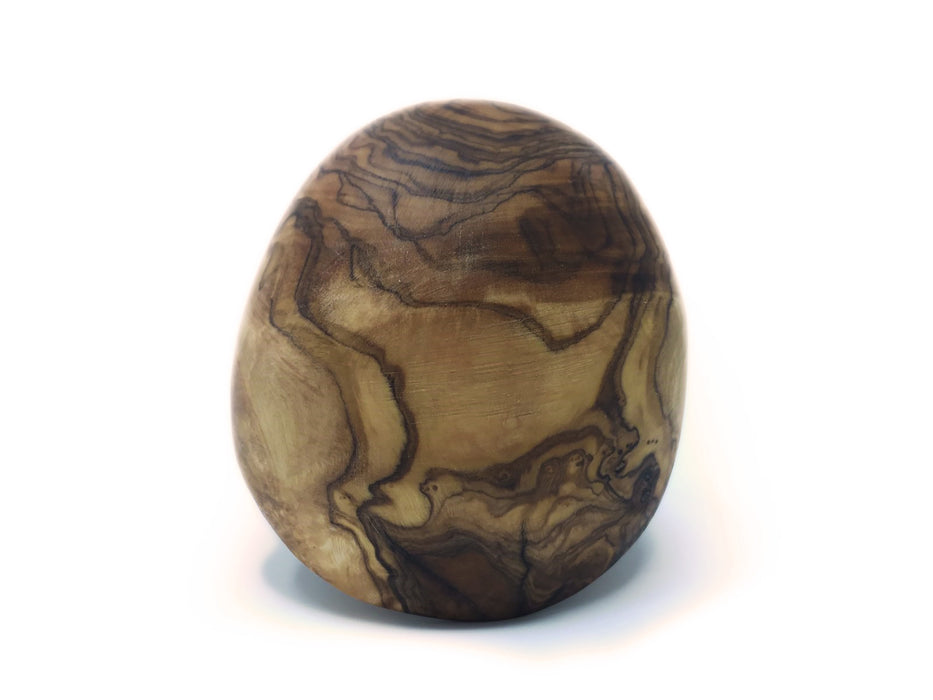 AramediA Cuchara de sopa de madera de olivo Utensilio decorativo y de cocina hecho a mano y tallado a mano por artesanos (12" x 3" x 2")