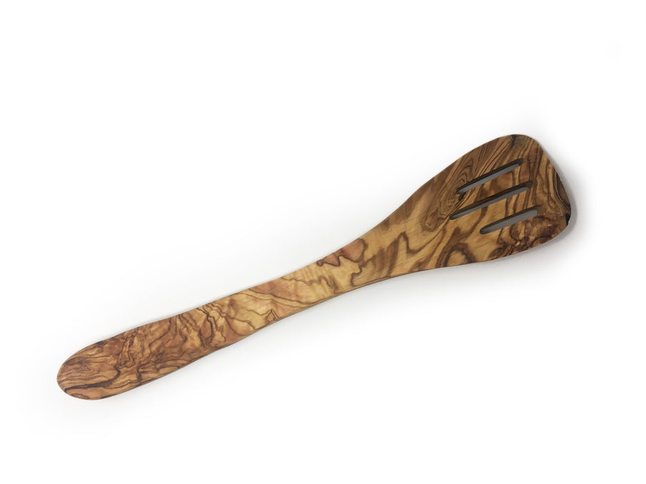 AramediA Olive Wood Spatula Decorative And Cooking Utensil Handmade and Hand carved By Artisans (11.75" x 2.5" x 0.3")