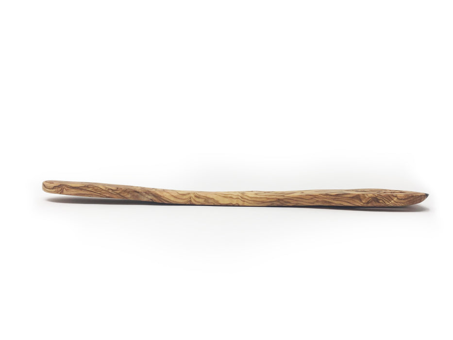 AramediA Espátula de madera de olivo decorativa y utensilio de cocina hecho a mano y tallado a mano por artesanos (11.75" x 2.5" x 0.3")